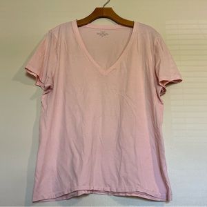 XL Light Pink J. Crew Garment Dyed V-neck Tee